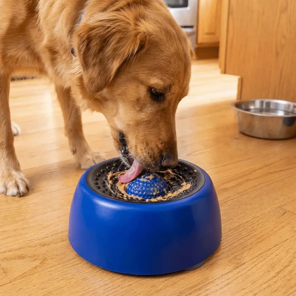 Ciotola in Plastica per Cani con Palla Rotante, Ciotola Anti-Soffocamento per Animali Domestici, Antiscivolo, per Alimentazione Lenta, Adatta anche per Gatti
