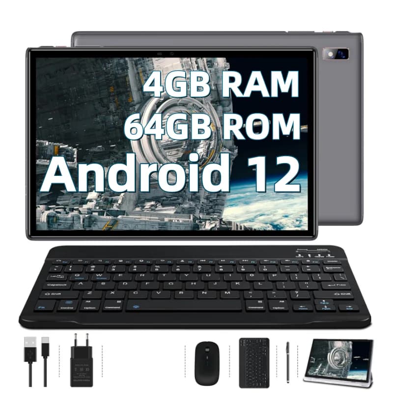 Oangcc 10.1 "Android 12 Tablet PC UNISOC SC9863A Octa-Core 8000mAh 4GB RAM 64GB ROM 1280*800 IPS Dual Camear WIFI Bluetooth 5.0