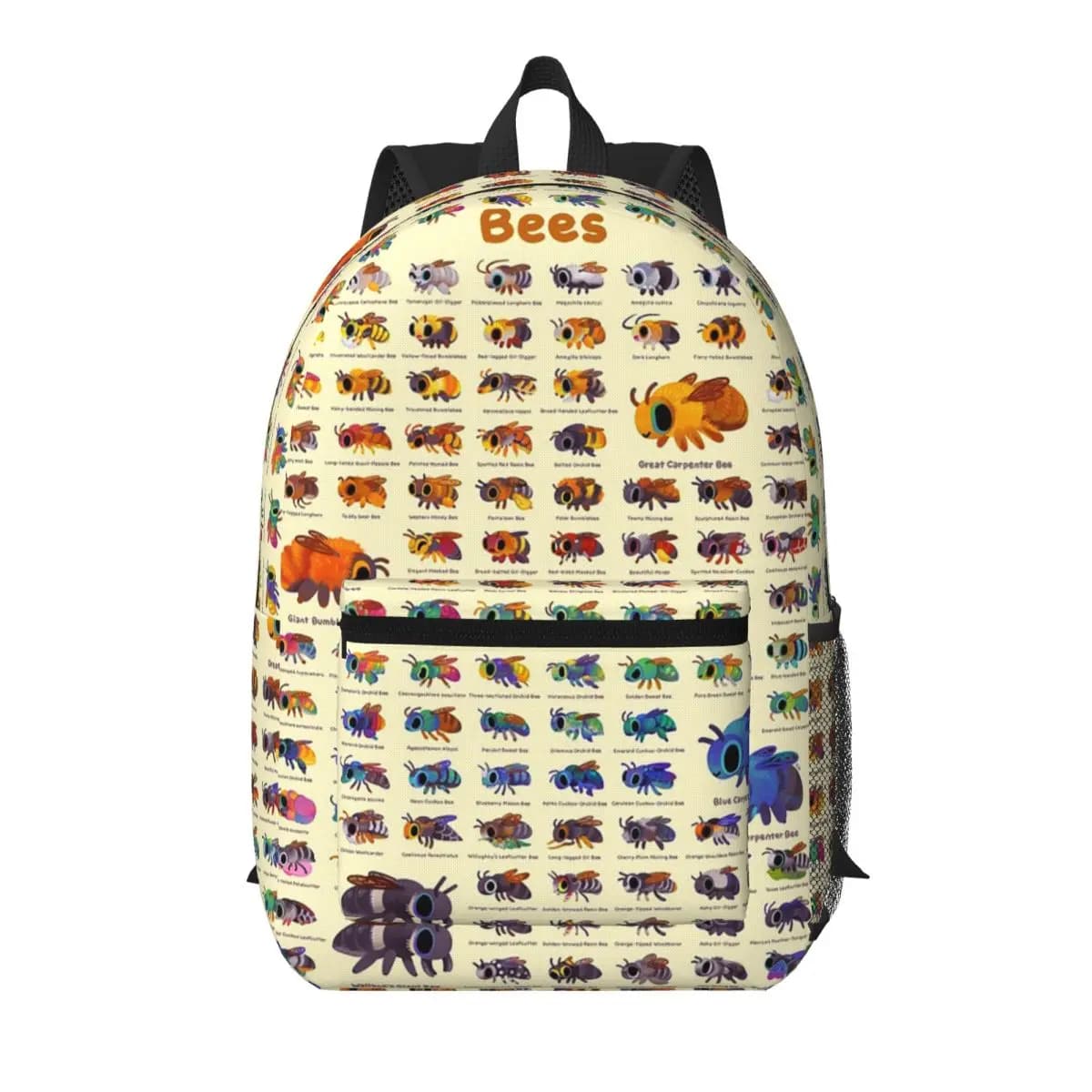 Bees - Zaino giallo per studenti, borsa da scuola, zaino da viaggio per escursioni, per uomo e donna, borsa a tracolla