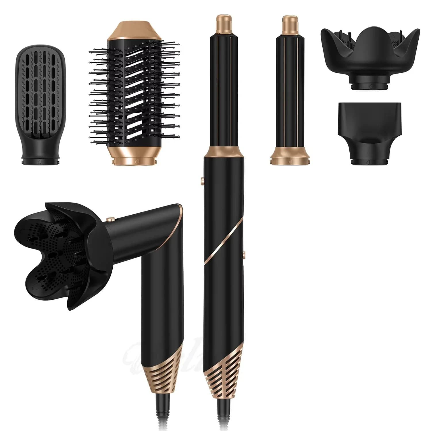 Pieghevole 5 in 1 Spazzola per asciugacapelli Ionico negativo Spazzola per capelli Salon Asciugacapelli Bigodino d'aria Bacchetta Curling in ceramica Styler