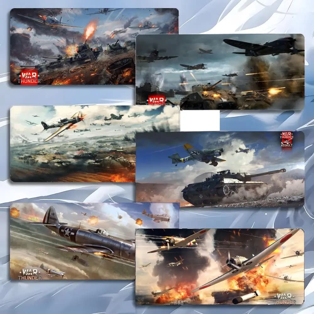 Tappetino per mouse W-War Thunder Game Simulation, grande, per gaming, con bordi rinforzati, spesso, per PC, scrivania, tavolo