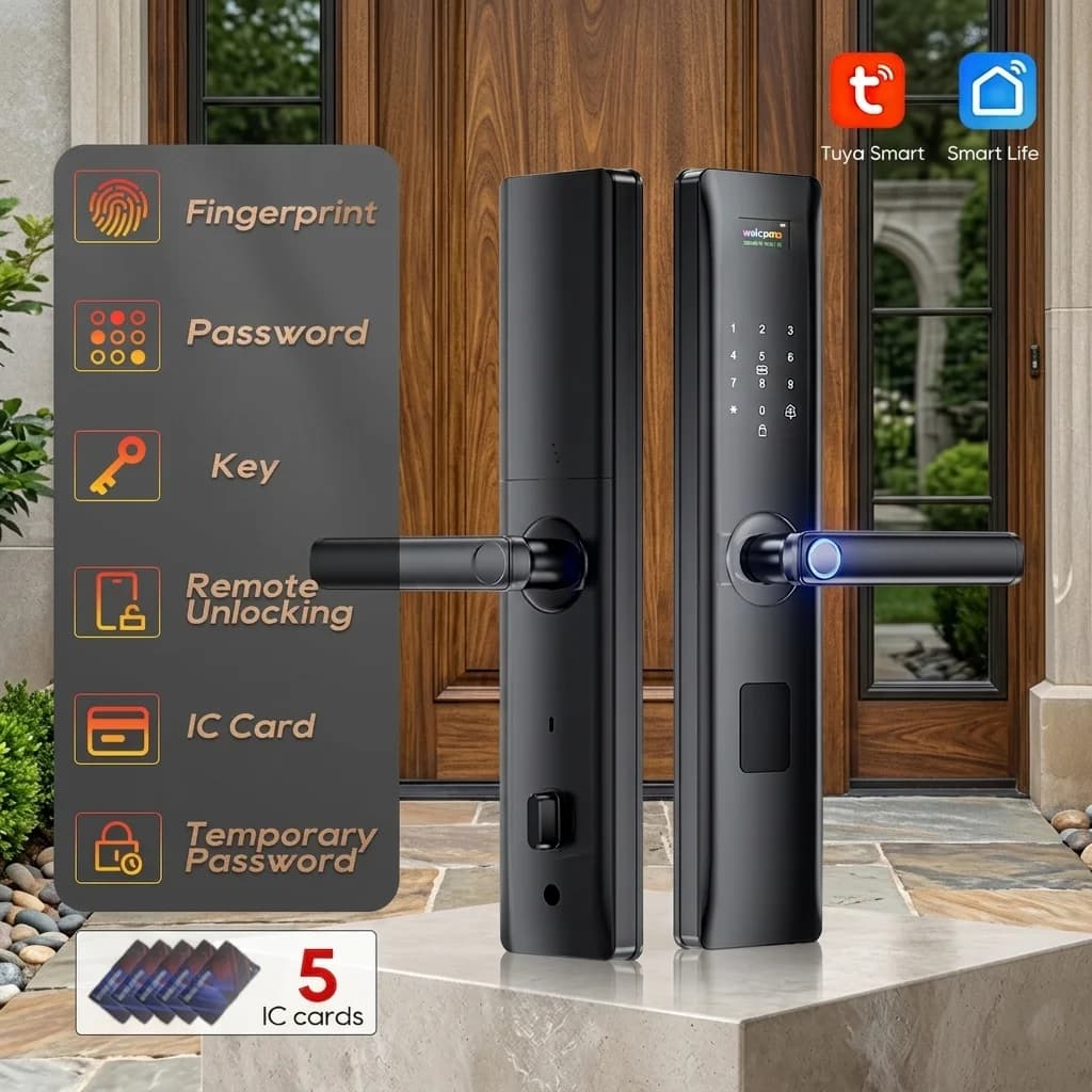 Serratura Biometrica Intelligente con App Tuya, Sblocco Bluetooth e Sicurezza Digitale