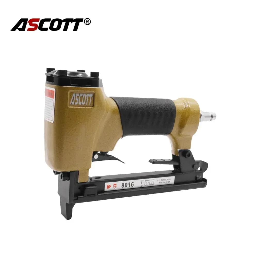 ASCOTT Air Upholstery Stapler 8016 21Ga 1/2" Crown Framing Nail Gun for Furniture Sofa Woodworking Pneumatic Tool