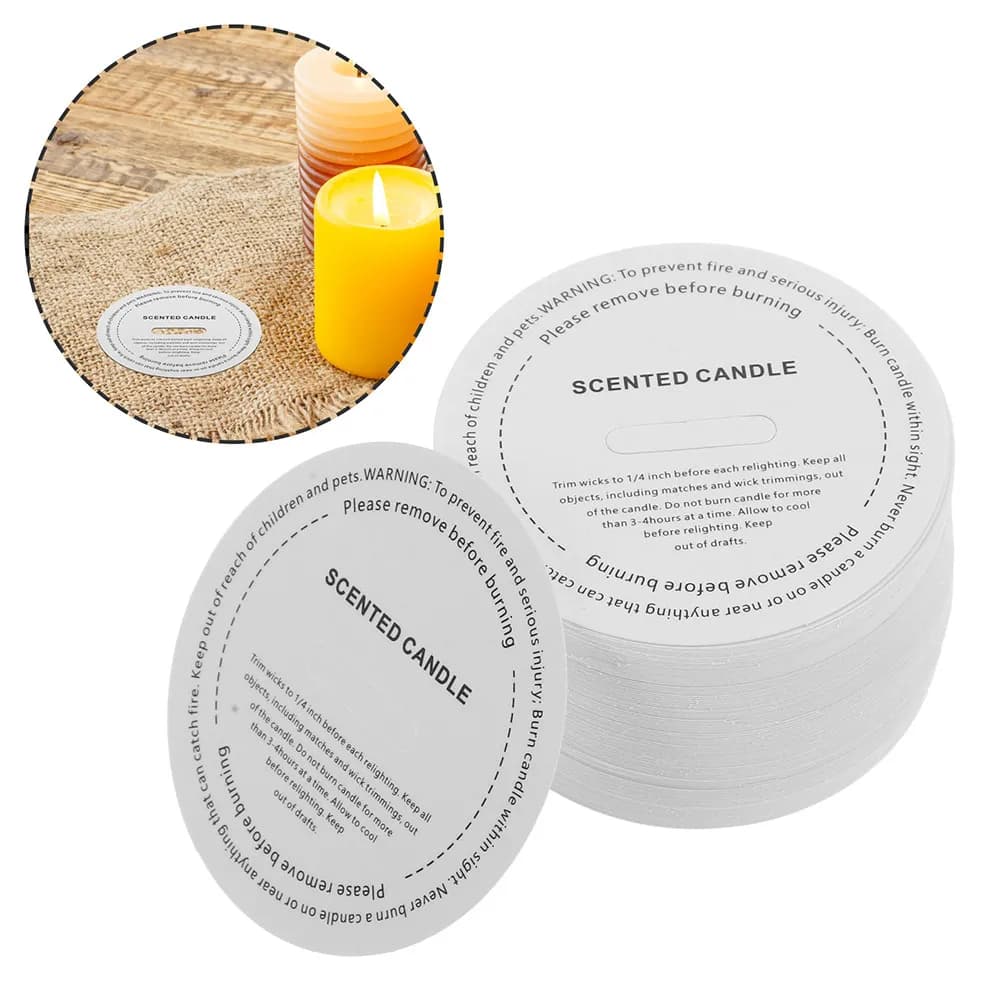 50 Pezzi di Protezioni Antigoccia per Candele Artigianali, Coperture Rotonde Antipolvere per Aromaterapia, Coperture in Cartone Bianco per Barattoli