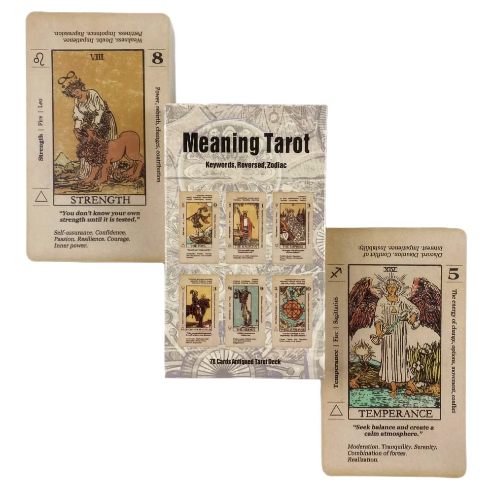 Carte dei tarocchi di vendita calda A 78 pezzi Carte Fortune Telling Divination Gioco da tavolo Parola chiave Mazzo anticato, Giochi di festa Regali di Natale
