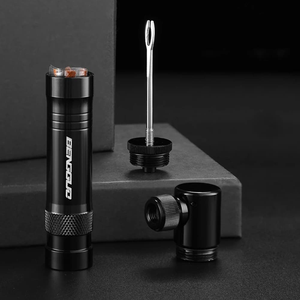 Air CO2 Inflator with Tubeless Tire Repair Kit Schrader & Valve CO2 Bike Tire Inflator Aluminum Alloy for MTB Road Bike