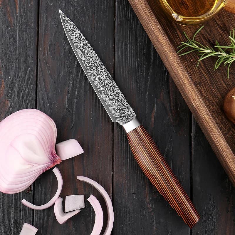 Coltello da Cucina Multiuso 5 Pollici con Lama Dritta, Ideale per Preparare Sandwich o Tagliare Piccoli Verdure