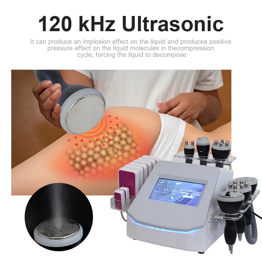 YUET WIN 120K Macchina per cavitazione ad ultrasuoni Vuoto Radiofrequenza Lifting facciale Massaggio anticellulite Dispositivo di bellezza dimagrante laser