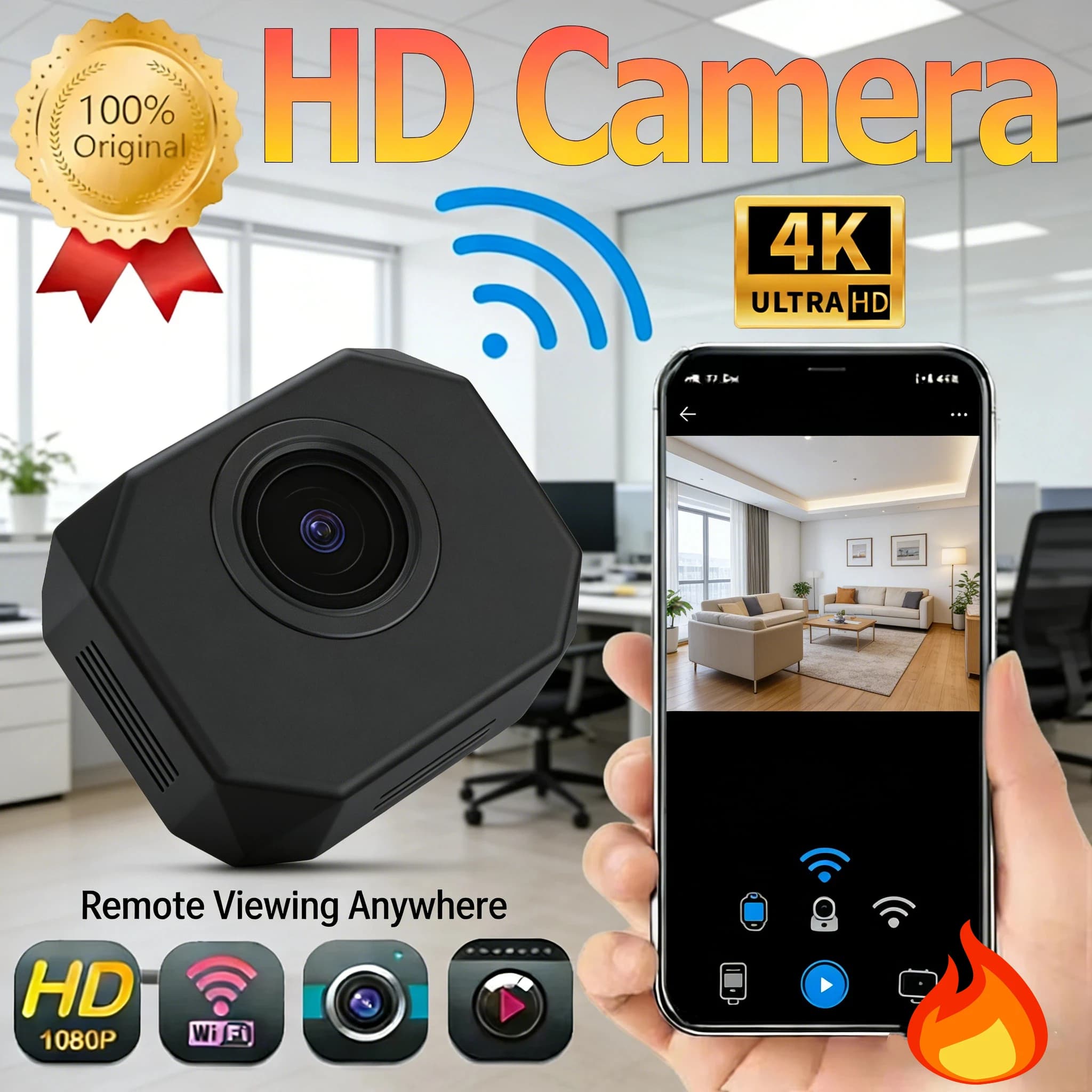 Nuova Mini Telecamera WiFi HD 1080P con Funzione Hotspot AP, Monitoraggio Remoto, Videocamera Portatile per Sicurezza Domestica e Sorveglianza Intelligente 2026