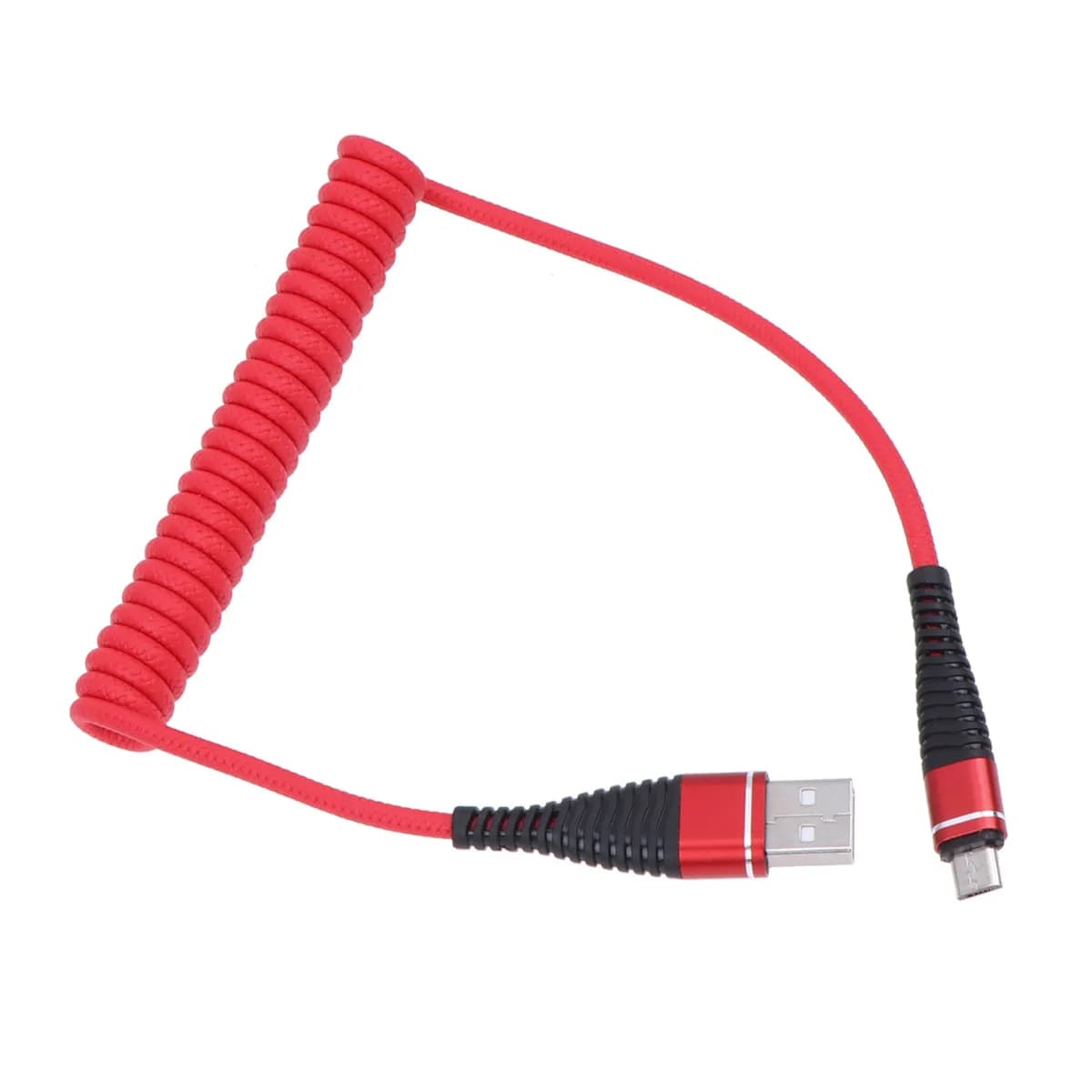 Cavo di ricarica telescopico per cellulare, linea dati portatile e leggera per trasmissione dati veloce, caricabatterie di backup, rosso