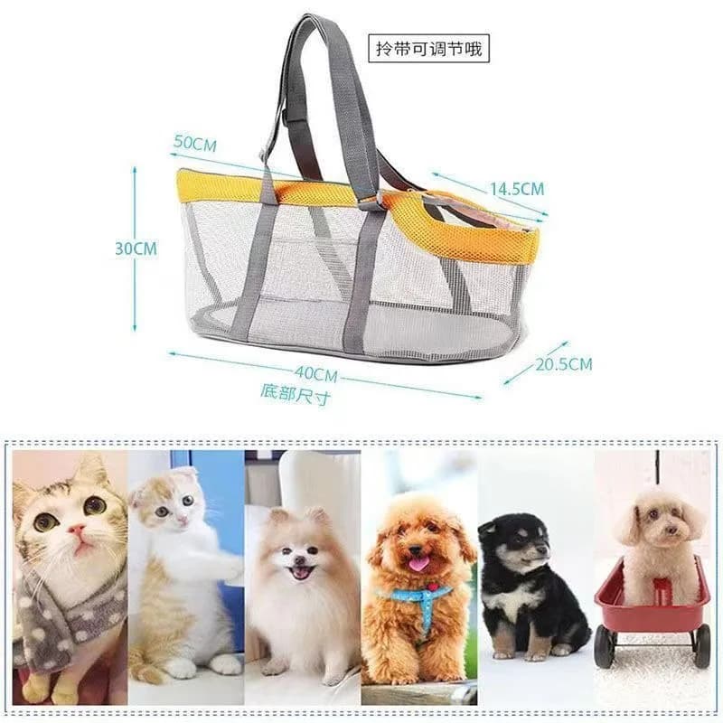 Pet Portable Shoulder Backpack Cat Dog Going Out Travel Large Capacity Small Grid Breathable Foldable