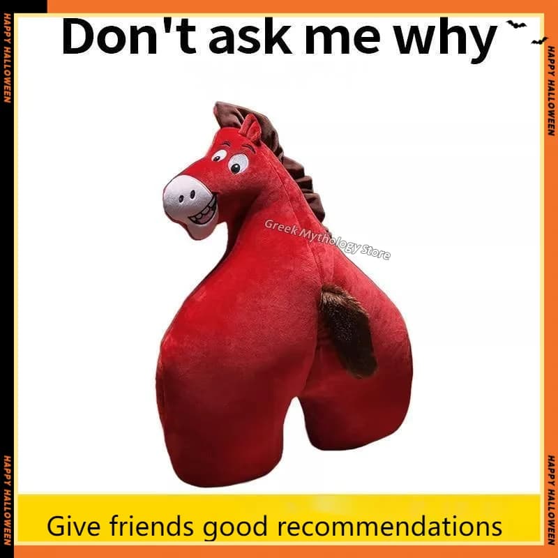 Hot Year Of The Horse Mascot New Year Plush Doll 55CM Cartoon Quirky Soft Warm Hands Hug Pillow Room Decoration For Kid Gift