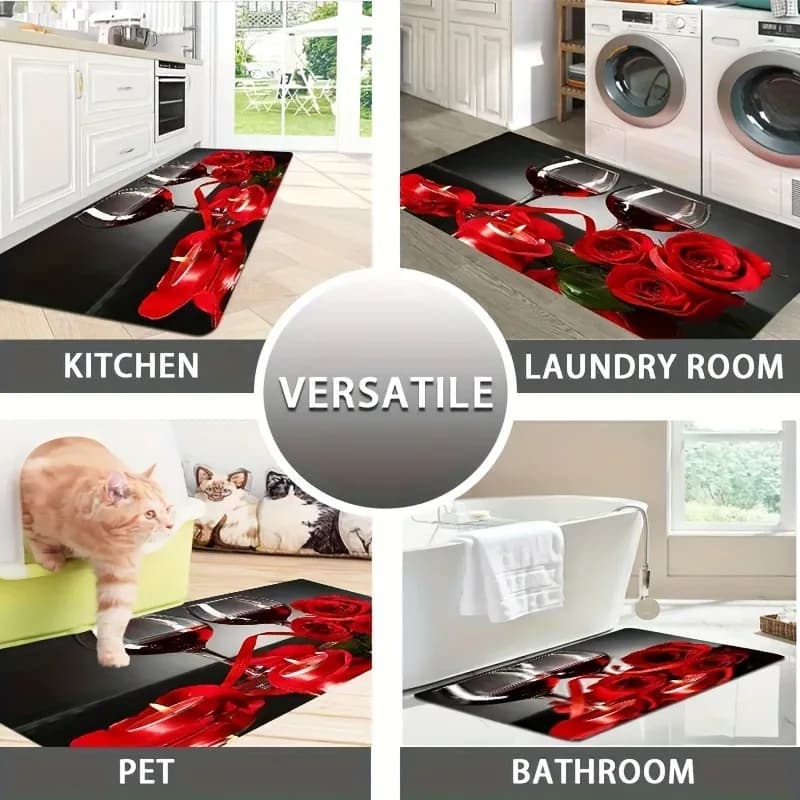 1PC cucina romantica impostazione tappeto da cucina tappetino antiscivolo design pop tappeto da bagno tappetino da bagno tappeto per la casa lavello lavanderia arredamento
