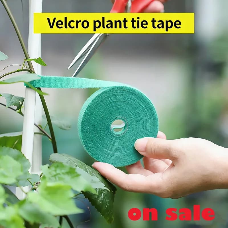 Nastro Adesivo in Nylon da 5M per Piante, Fascette Regolabili con Gancio e Anello, Supporto per Piante, Nastro da Giardino Riutilizzabile, Strisce di Fissaggio