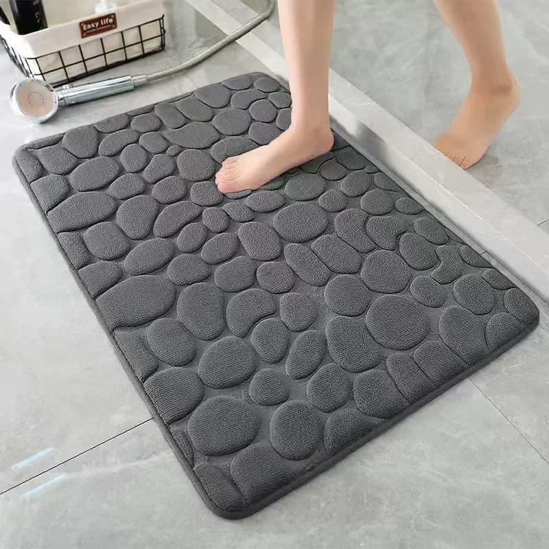 3D bathroom non-slip mat Absorbent mat with pebble pattern Zerbino bath mat Floor for embossed door with pebbles