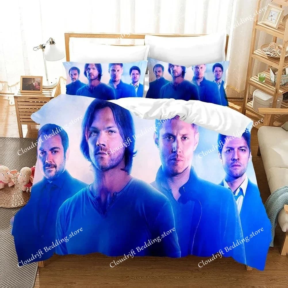 Popular TV Show Supernatural Bedding Set Comforter 3D Print Luxury Duvet Cover Set Home Textile Decor Queen King Single Size