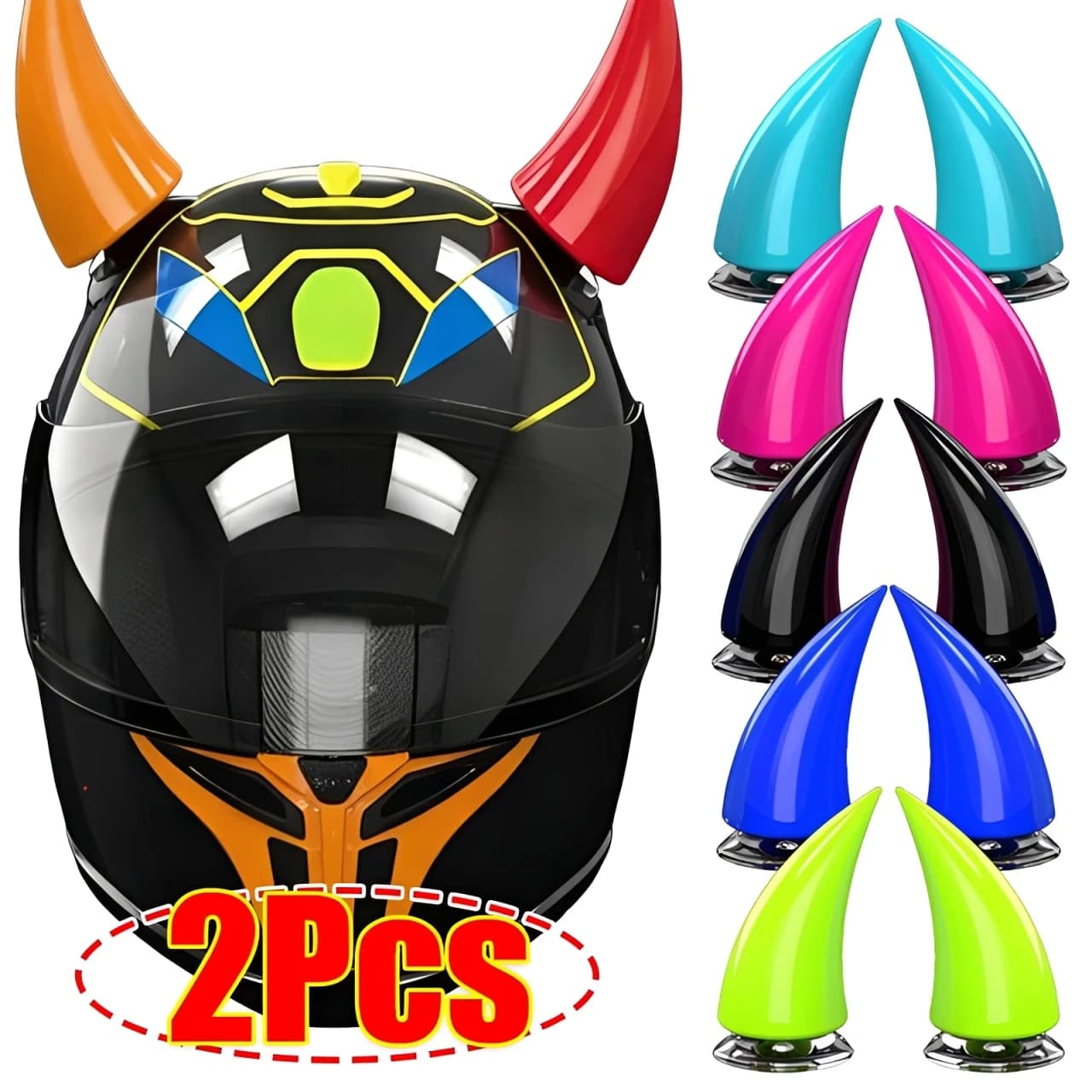 Helmet Stickers for Men Devil Horn Silicone Horns Gift for Motorcycle Electric Bike Helmet Decor Helmet Decal Gothic Punk Style