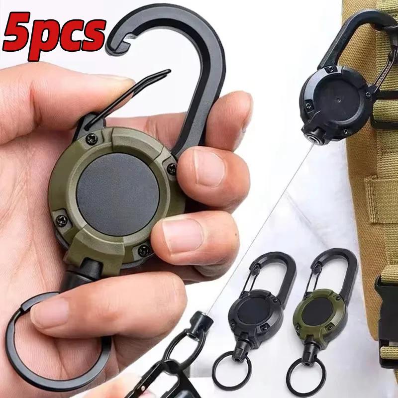 Heavy Duty Retractable Mosque, Robust Steel Wire Cable, Spring Buckle, Keychain, Outdoor Sports Accessories