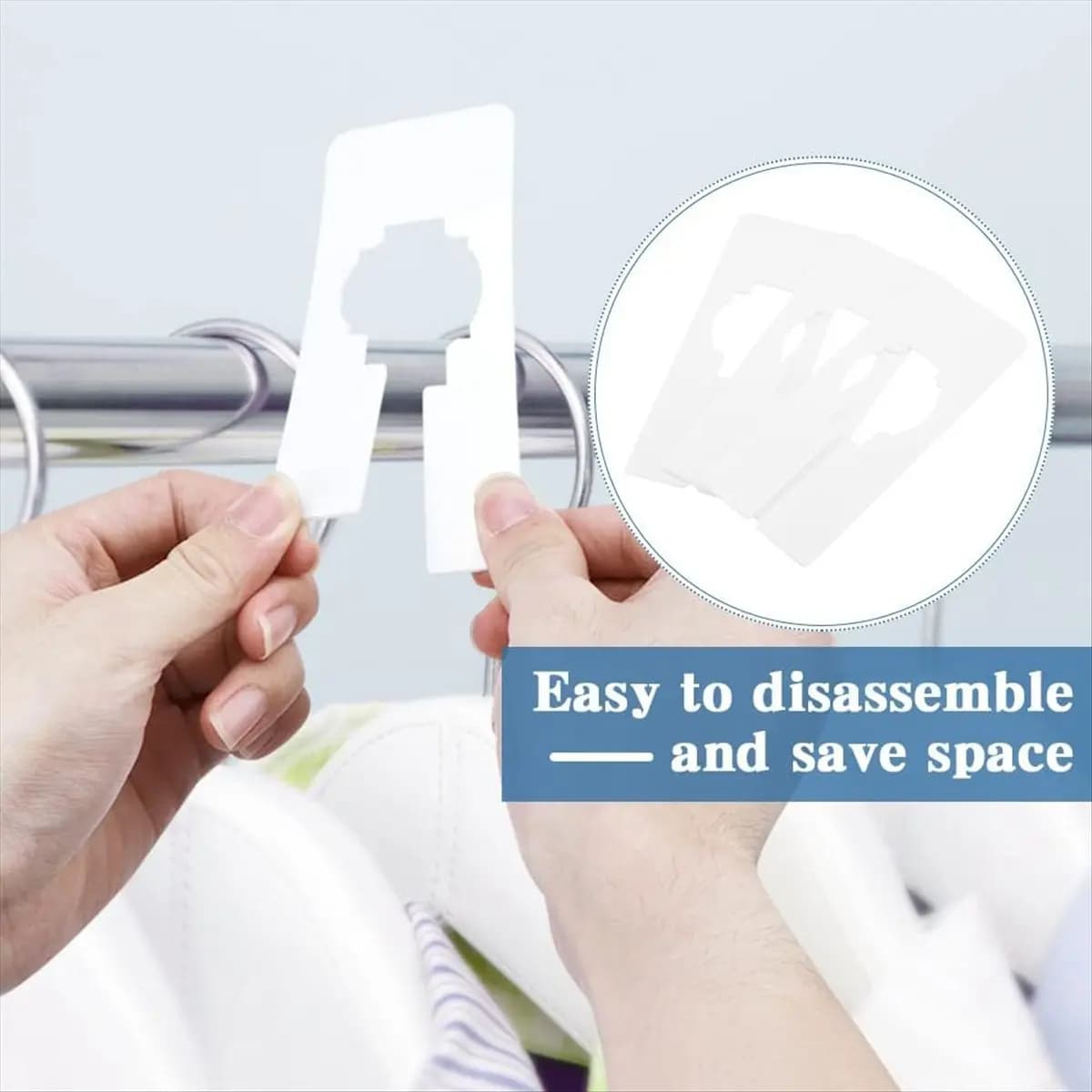 N14R Top Clothing Dividers, 50 Pcs White Rectangular Hanger Organizer for Clothes Storage, Writable & Reusable Size Labels