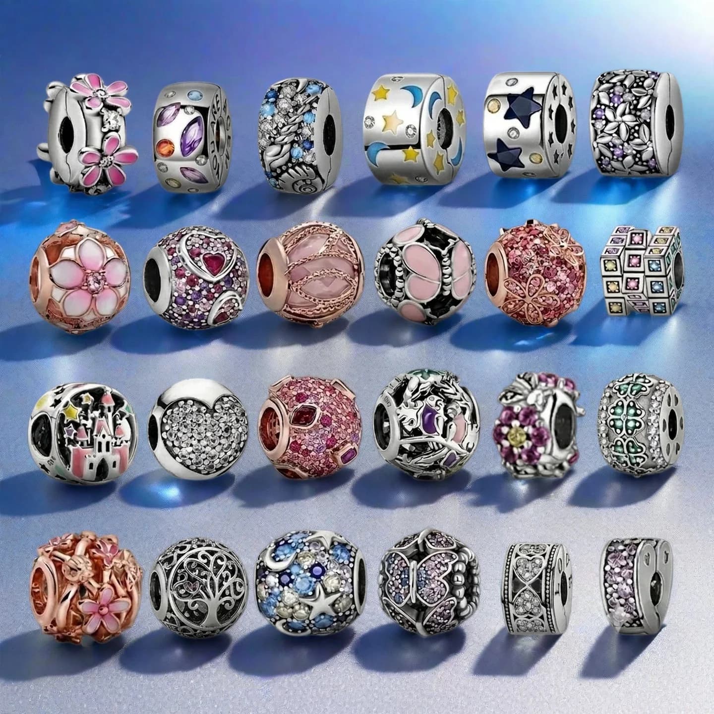 Women's Spacer Beads Are Ideal for Crafting Snake Bracelets, Floral Heart, Star, Tree of Life, and Castle-themed DIY Charm Jewelry.