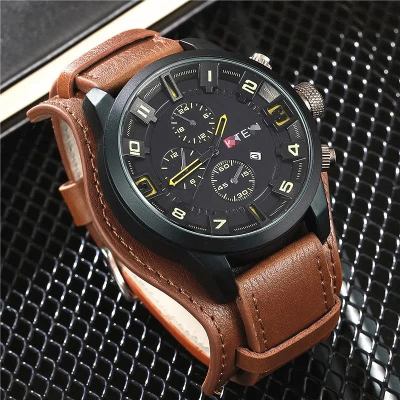 Retro Luxury Men Quartz Watch Business Casual PU Leather Strap Military Tactical Outdoor Sports Wristwatch For Male Reloj Hombre