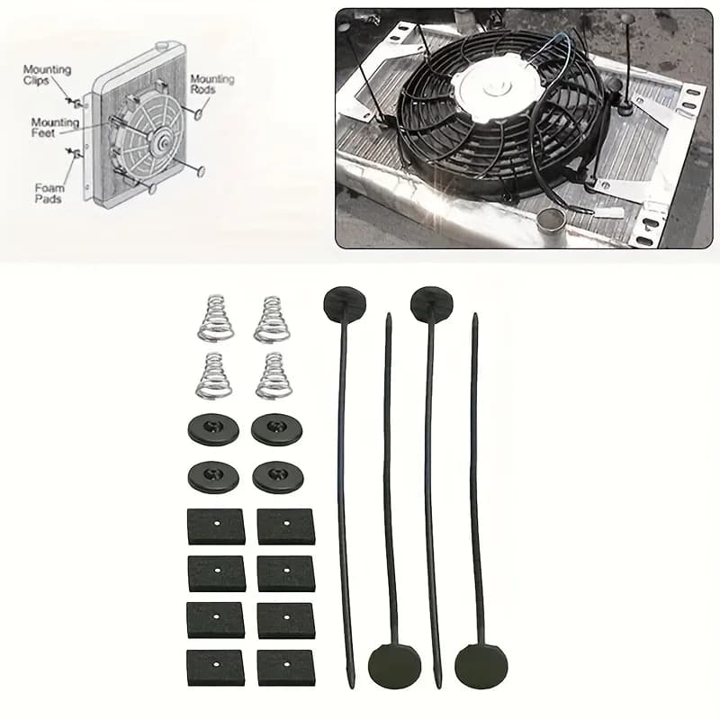 1Set Radiatore Elettrico Ventola Cravatta Cinghia Kit di Montaggio Zip Fascette Cinghie Schede Molle per Auto Aria Condizionata Ventola Del Radiatore Accessori