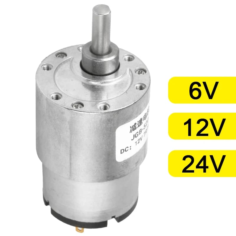 Motoriduttore DC 6V/12V/24V 7RPM-960RPM Motoriduttore con riduzione elettrica reversibile Coppia elevata Scatola ingranaggi interamente in metallo JGB37-520