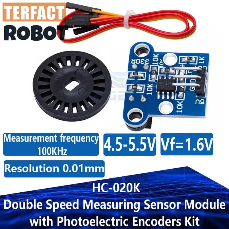 1~10Set TERFACT ROBOT HC-020K Double Speed Measuring Sensor Module with Photoelectric Encoders Kit top For arduino
