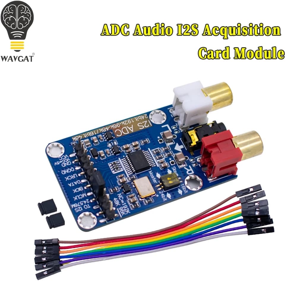 I2S ADC Audio I2S Capture Card Module Master-Slave Mode Development Board 24BIT 192K 96K 48K