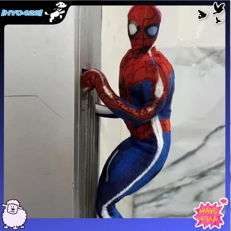 Bambola Rilakkuma Spiderman a corpo lungo, carina, con scheletro in filo metallico integrato, posabile in qualsiasi forma, morbido peluche, decorazione per borsa, regalo