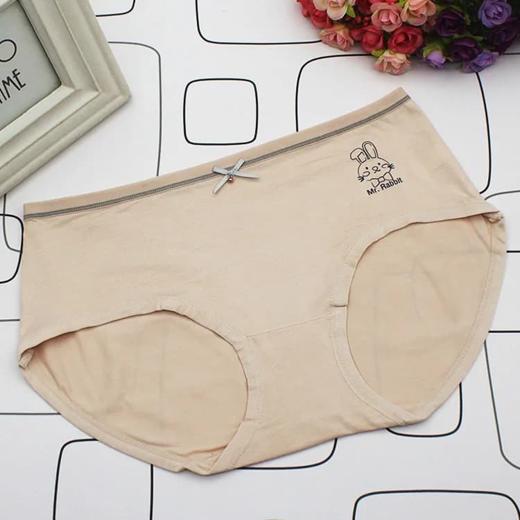 Intimo da donna in cotone modal a vita media, slip triangolari traspiranti con stampa cartoon per ragazze