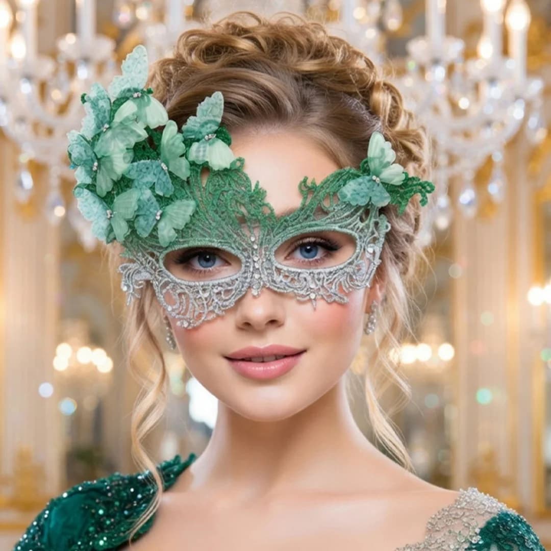 Maschera Sexy in Pizzo Traspirante Sfumata per Feste, Mezza Maschera in Pizzo Comoda per Spettacoli, Matrimoni e Cosplay