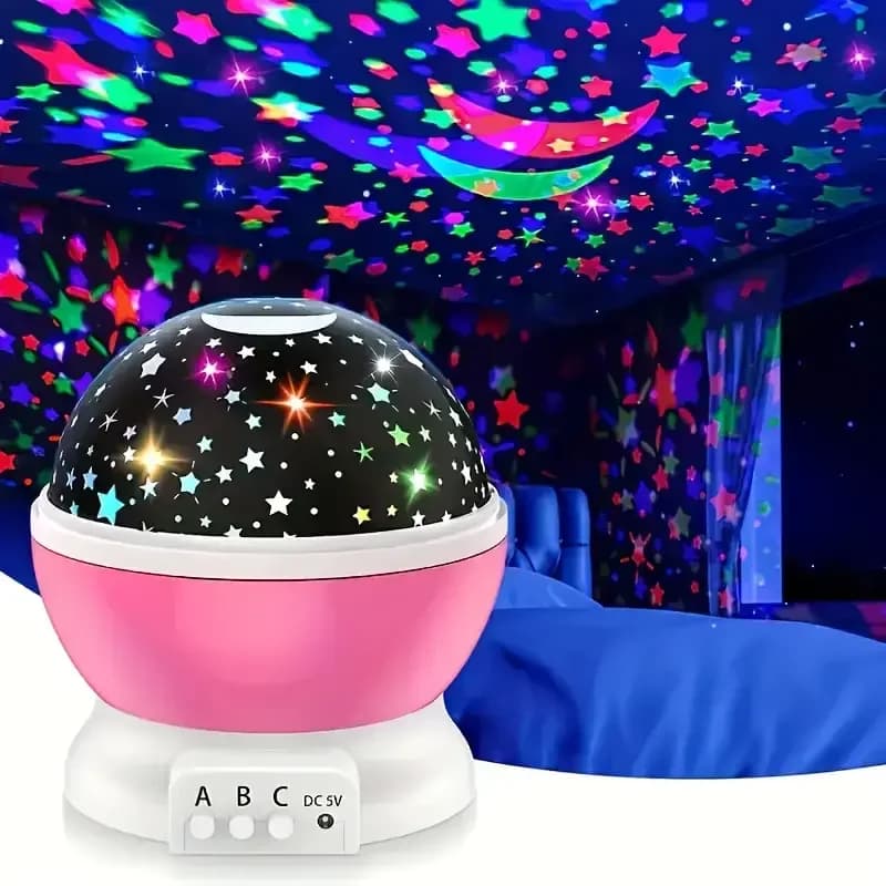 Proiettore di luce notturna stellata alimentato tramite USB con luna e stelle -360 ° rotazione, 9 modalità colore