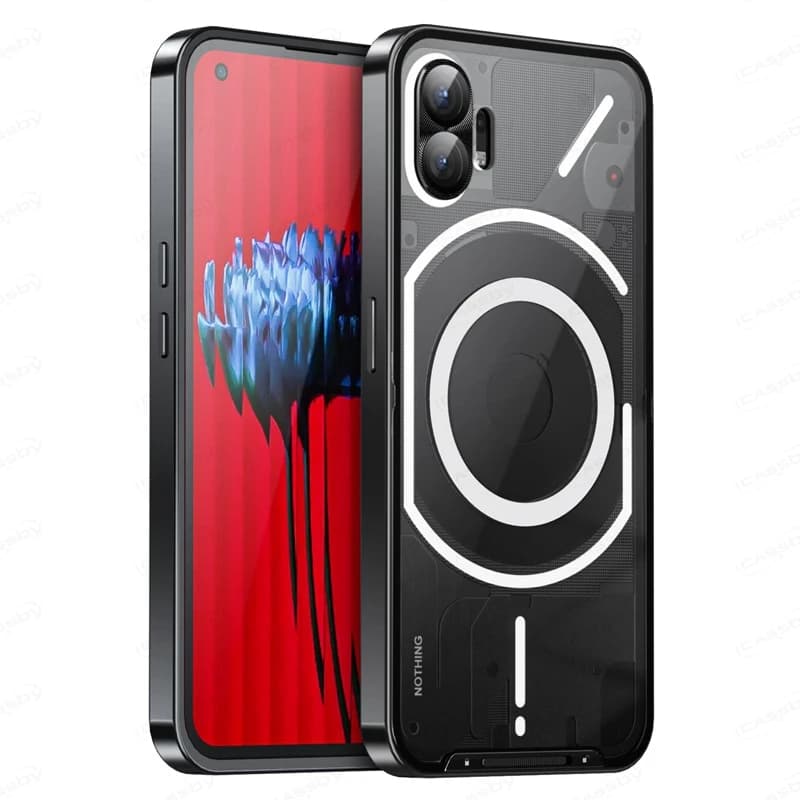 Custodia con struttura in metallo Magsafe per niente telefono 2 copertura in pellicola di vetro per obiettivo fotocamera in lega di alluminio per niente telefono2 custodia Coque Fundas