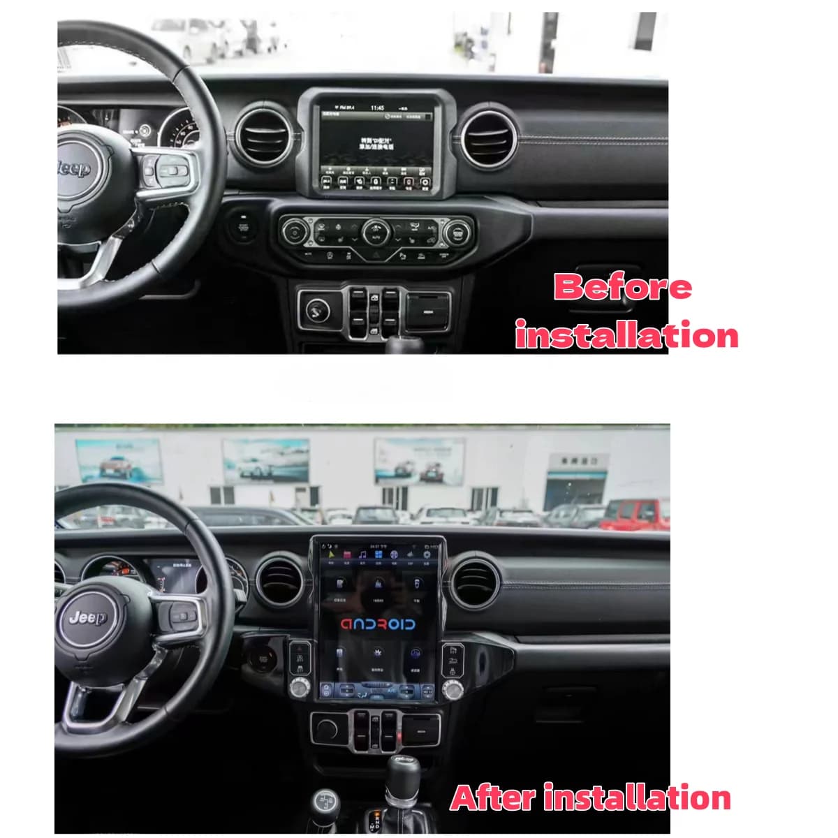 13.3 Inch Screen Car Radio For Jeep Wrangler JL 2018-2023 GPS Navigation Wireless Carplay Android 13 Multimedia player Head Unit