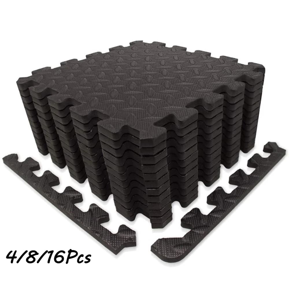 4/8/16 Piece Interlocking Fitness Mats Women's Yoga Mats Soft Non Slip Flooring EVA Foam Tiles Gym Floor Protectors