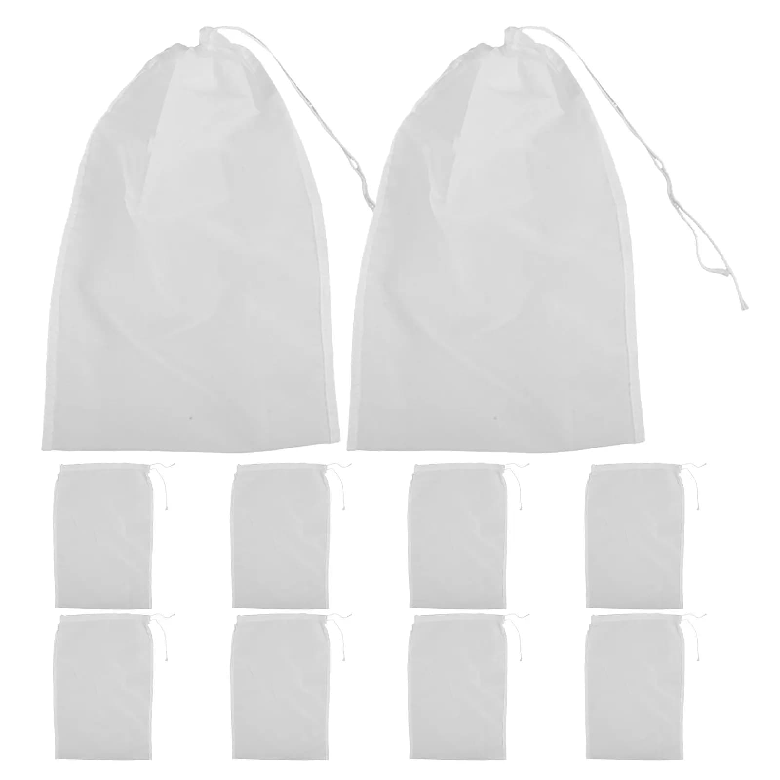 10 Sacchetti Filtranti in Nylon Resistenti alle Alte Temperature 15x20cm, Riutilizzabili per Spremiagrumi, Filtro per Yogurt, Spremi Succo Fresco