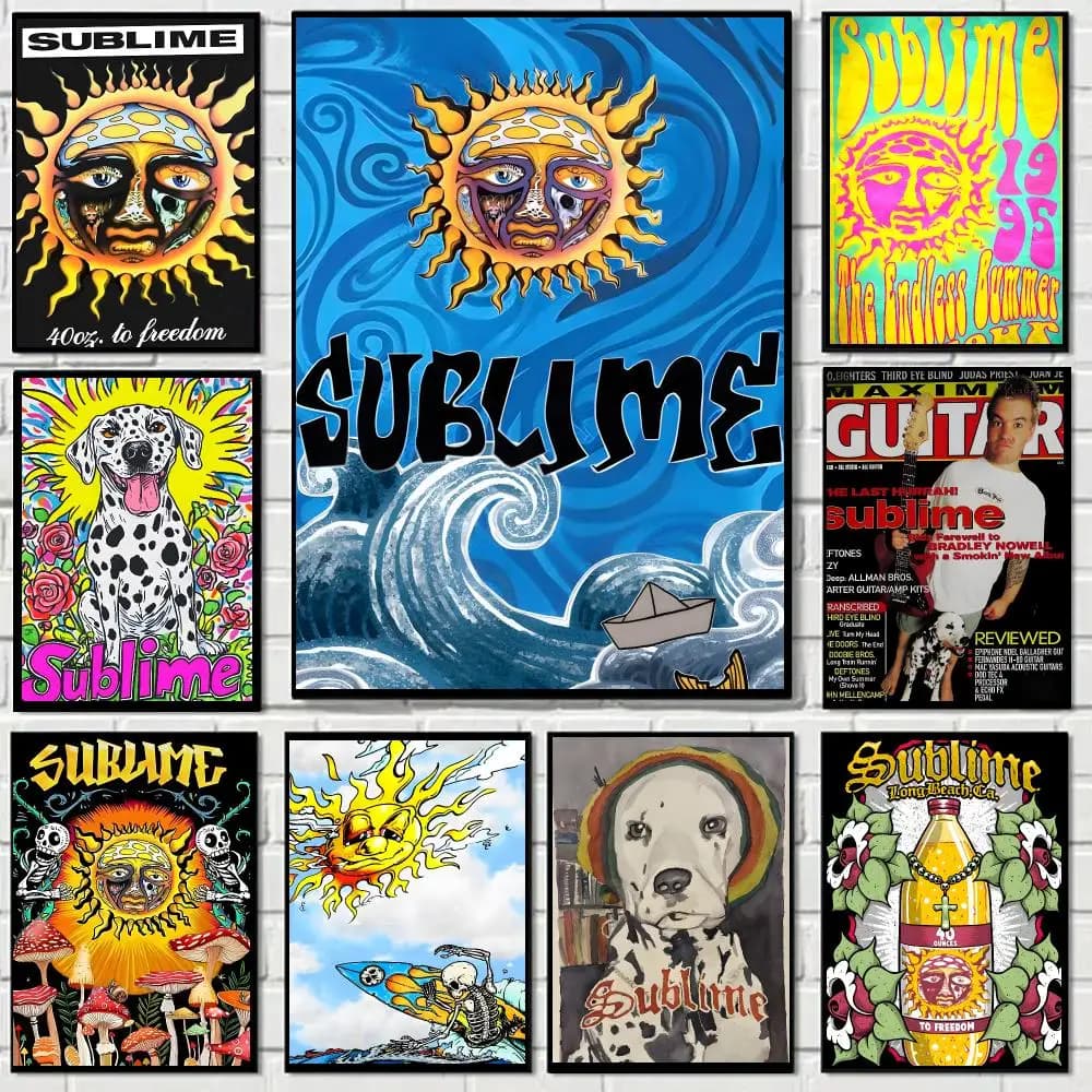 Sublime Band Reggae Punk Poster Self-adhesive Advanced Aesthetic Printing Paper Wall Art for Living Room Home Decor