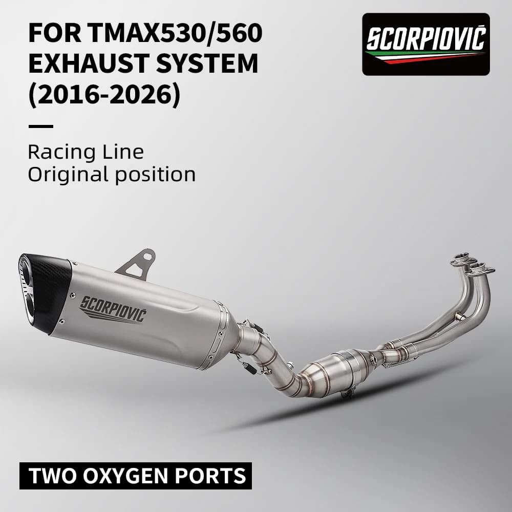 FOR TMAX560 TMAX530 TMAX-K175 2016-2026 model motorcycle stainless steel double oxygen sensor front exhaust system complete set