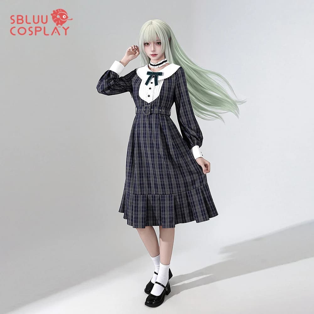 SBluuCosplay Wakaba Mutsumi Cosplay Costume R Quality TR Fabric Vintage Plaid Lolita Long Sleeve Princess Dress Halloween Party