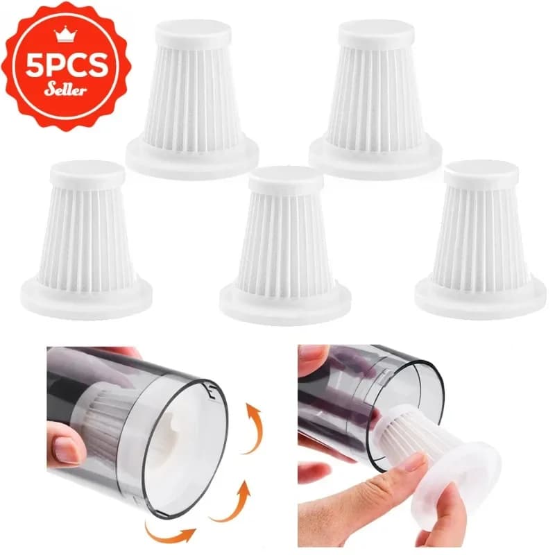 5 pezzi filtro per aspirapolvere per auto collettore di polveri portatile senza fili cartuccia filtro aria lavabile applicazione ripetibile interno