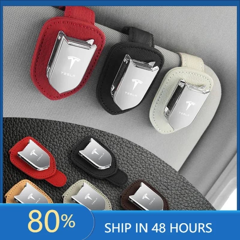 Styling Mouldingss Car Sun Visor Glasses Holder Auto Fastener Clip Glasses Frame For Tesla Model 3 Model X S 2016-2020 Decals TM