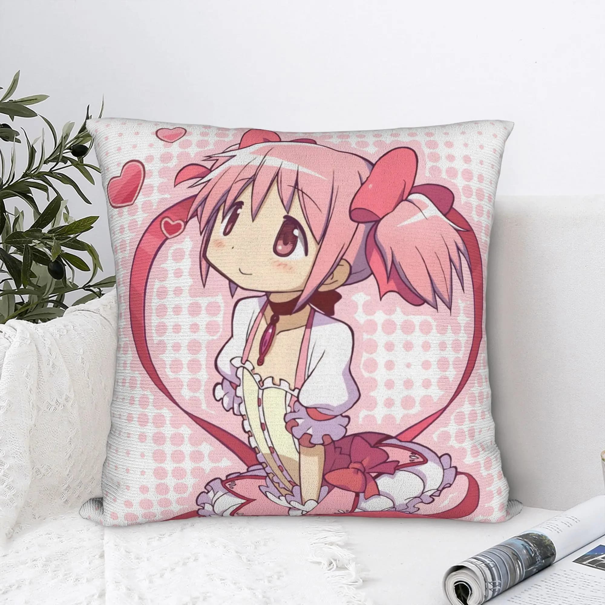 PMMM Madomagi Madoka Kaname Pillowcases Morden Pillow Case For Couch Sofa Bedroom Comfy Pillow Cover