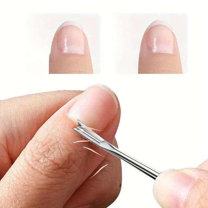 2 pcs Double Head Artistic Nails Stainless Steel Push Front Sand Scratching Pad Horse Iron Peeling Nails Repair Surface Just Push Art Nails Tool