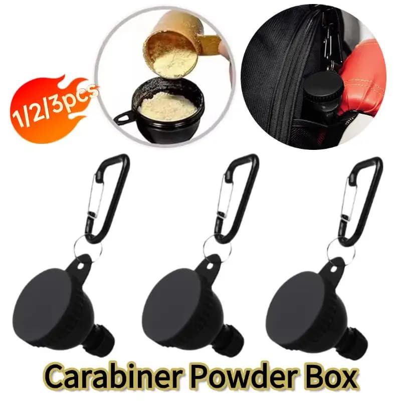 Mini Protein Powder Bottle With Carabiner Outdoor Sport Mini Portable Protein Container Powder Bottle With Keychain