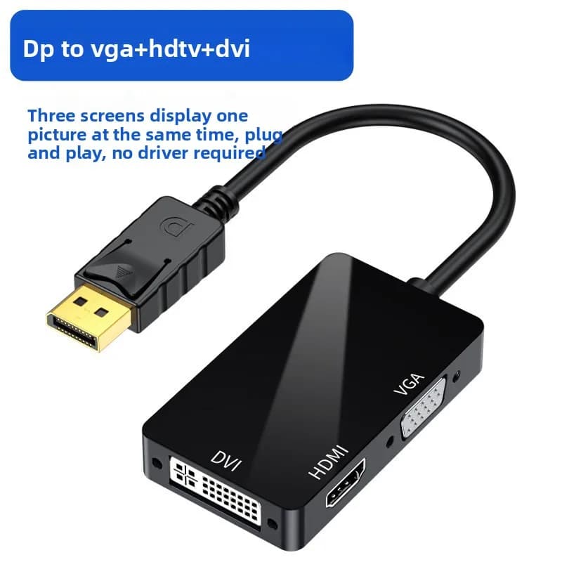 Adattatore Displayport DP a DVI VGA compatibile con HD 3 IN 1 1080P per proiettore TV Laptop PC Cavo connettore convertitore Display Port
