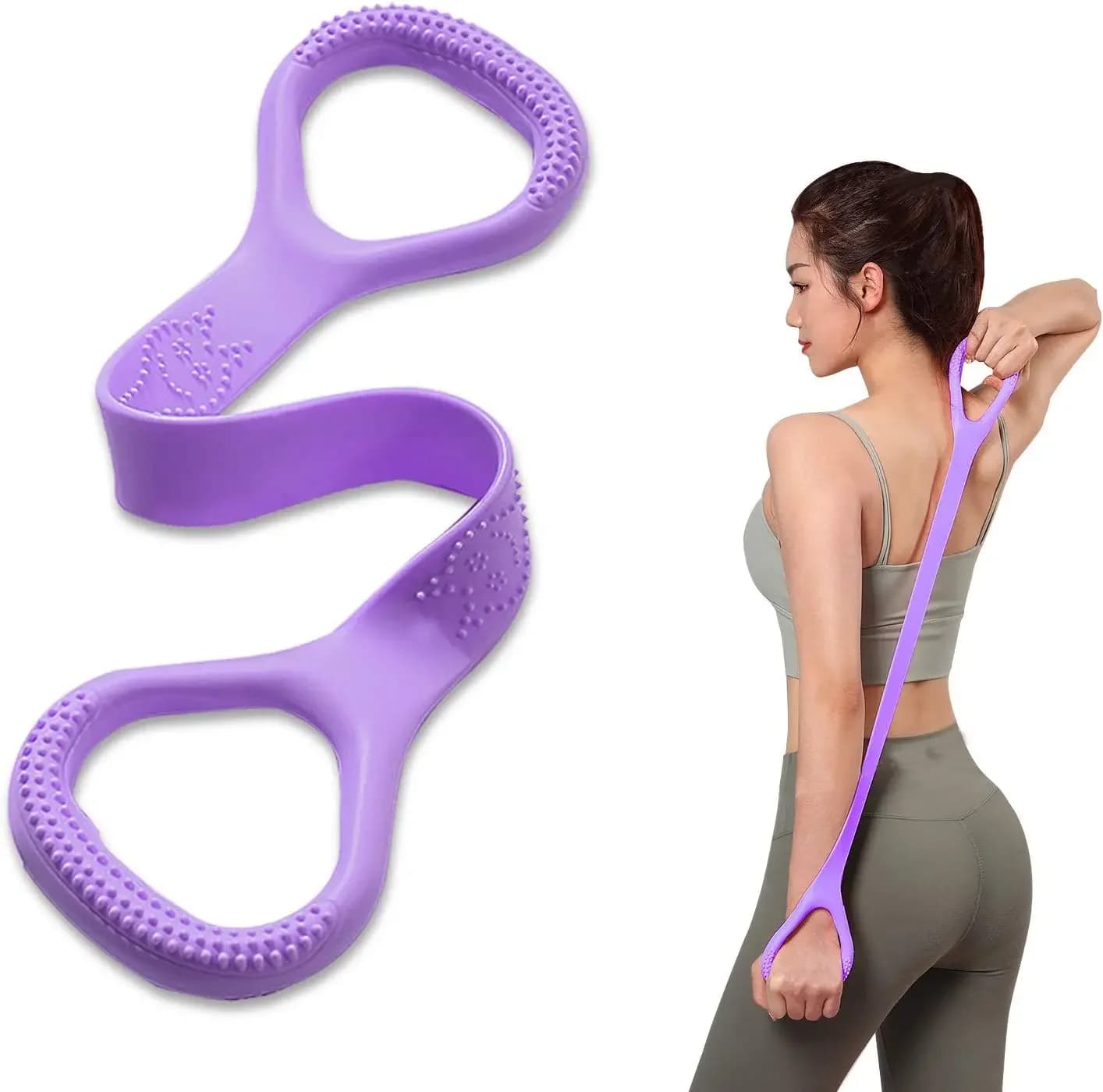 Set di Bande Elastiche per Allenamento di Braccia e Schiena, Fasce Elastiche per Yoga, Pilates, Stretching e Fisioterapia
