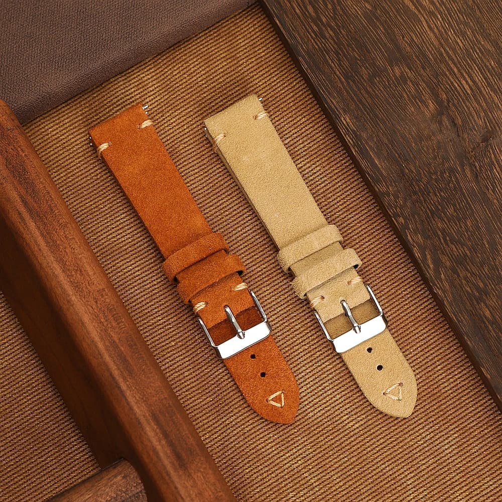 Quick Release Soft Suede Strap 18mm 19mm 20mm 21mm 22mm 24mm Calfskin Bracelet for Women Men Wristband Hand Sewn Retro Watchband