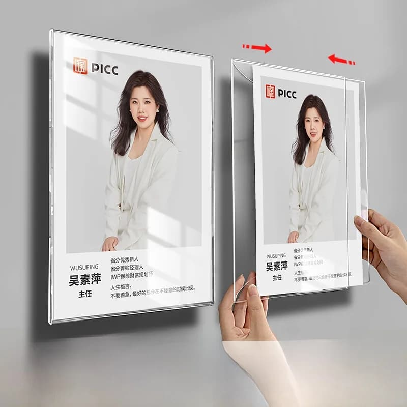 Modern Acrylic Floating Picture Frame Teacher Profile Display Box Patent Certificate Photo Wall Display Wall Home Decor