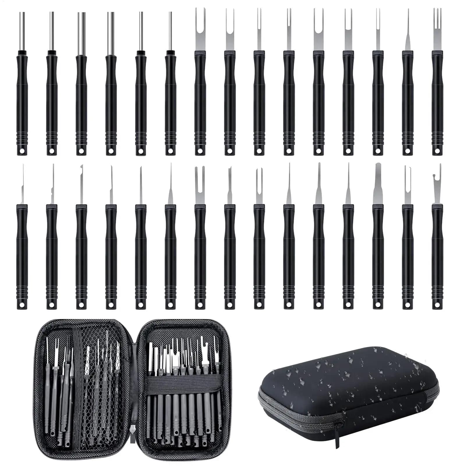 30pcs Car Wire Terminal Removal Tool Motorcycle Depinning Tool Terminal Ejector Kit Pin Connector Removal Terminal Release tool